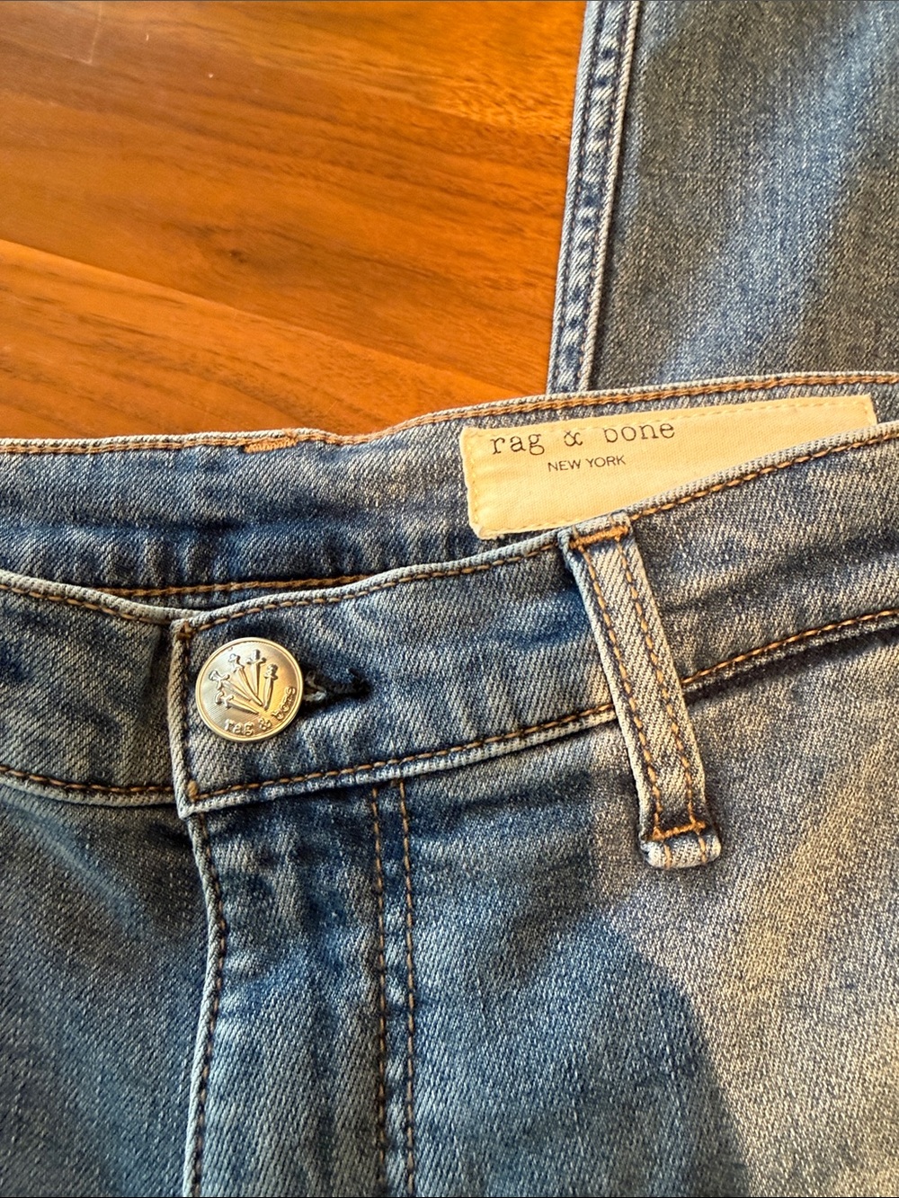 rag & bone Light Blue Wide Leg Jeans - Picture 4 of 10